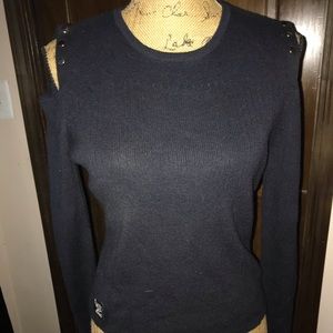 Black Cold Shoulder Sweater